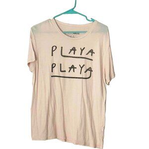 AMUSE SOCIETY  Playa Playa Pink Shirt Short Sleeve Lightweight